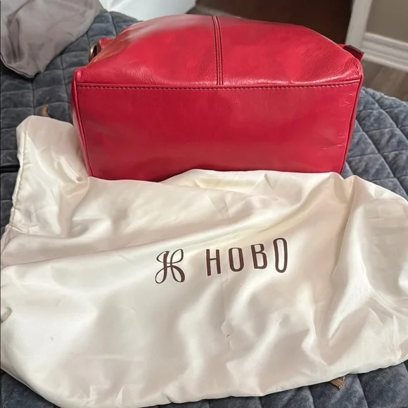 HOBO Red Leather Hobo Bag Vibrant and Sophisticated - Picture 10 of 10